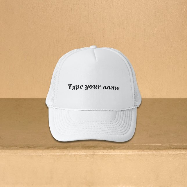 Boné Seu Nome na Gorra Trucker Branca (Criador carregado)