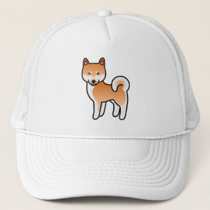 Boné Shiba Inu, caricatura vermelha