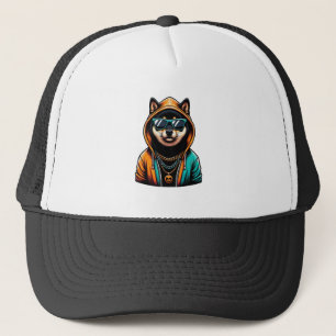 Boné Shiba Inu com capuz de streetwear