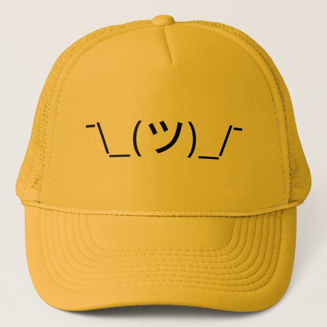 Boné Shrug Emoticon ¯\_(ツ)_/ movimento Japonês Kaomoji (Frente)