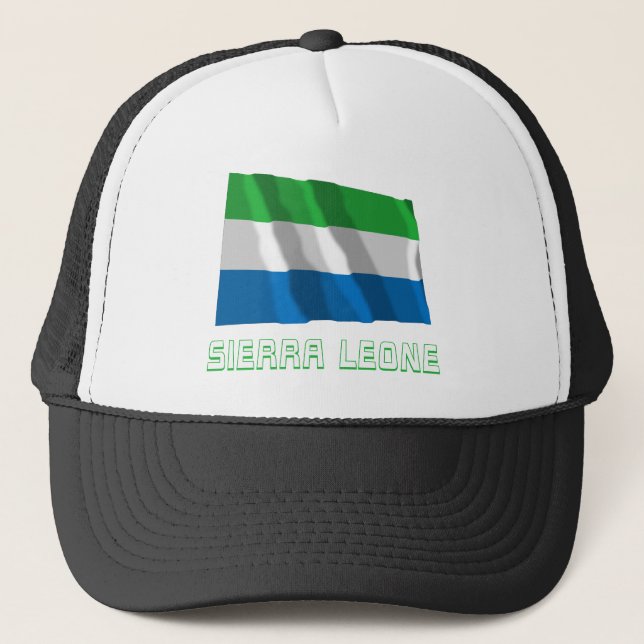 Boné Sierra Leone que acena a bandeira com nome (Frente)