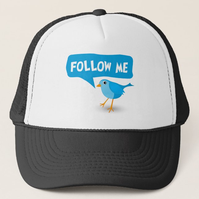 Boné Sigam-Me O Tiro Personalizado De Pássaro Azul, Cut (Frente)