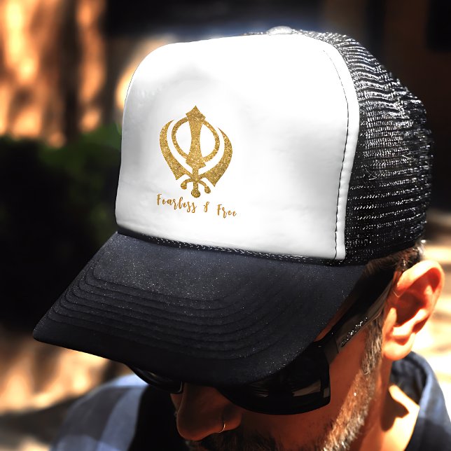 Boné Sikh Khanda "Sem medo e livre" (Criador carregado)