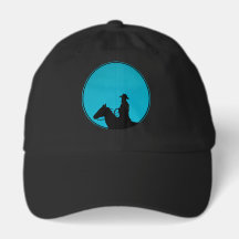 Silhueta de Cowboy a Cavalo - Turquesa