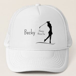 Boné Silhueta de Golfe, Feminino, Nome, Texto