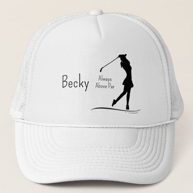 Boné Silhueta de Golfe, Feminino, Nome, Texto (Frente)