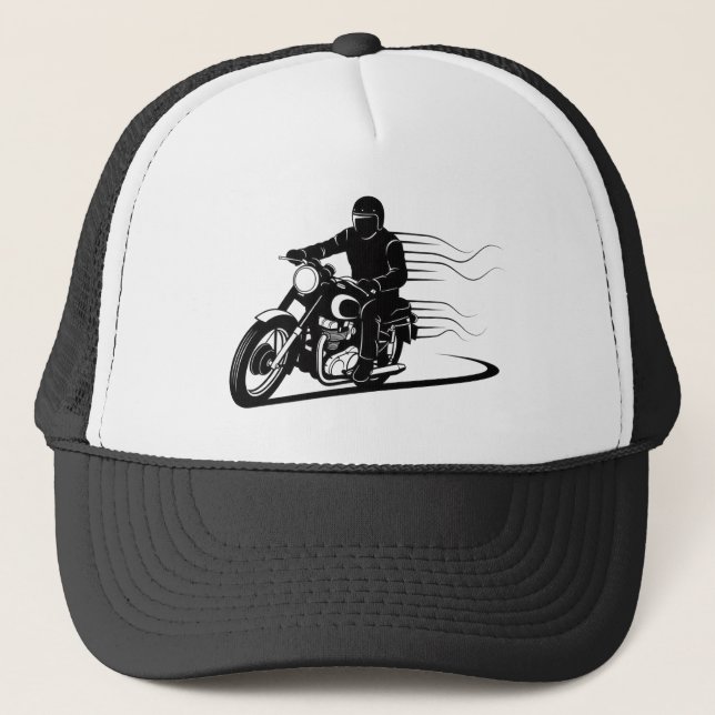 Boné Silhueta de Motociclista – Velocidade, Liberdade & (Frente)