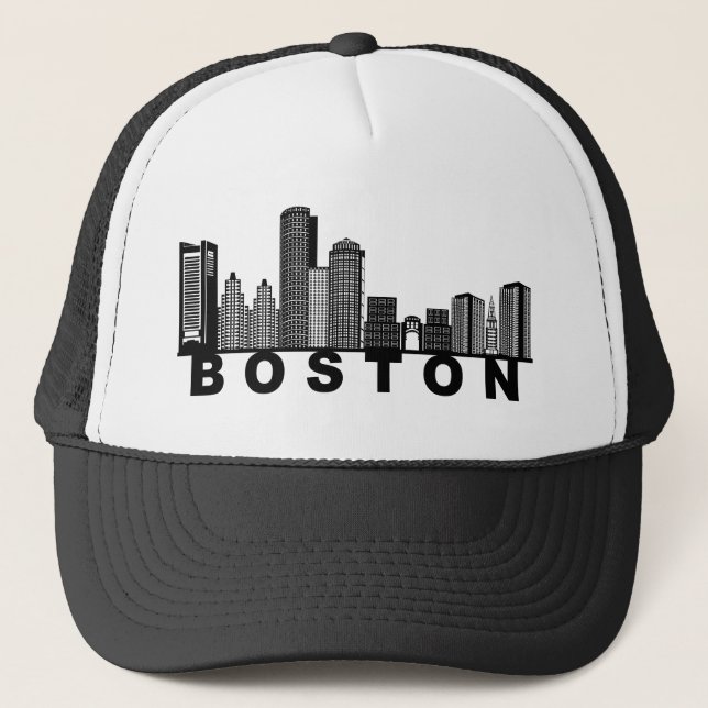 Boné Silhueta do Horizonte de Boston  (Frente)