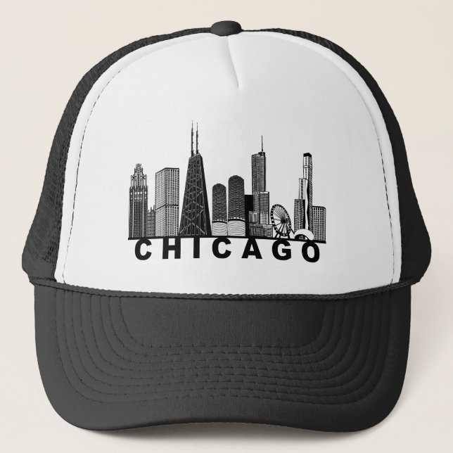 Boné Silhueta do Horizonte de Chicago  (Frente)