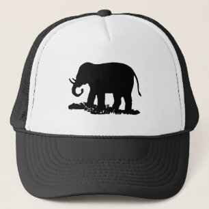 Boné Silhuette de Elefante Preto e Branco