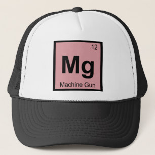 Boné Símbolo da Tabela Periódica de Química Mg - Metral