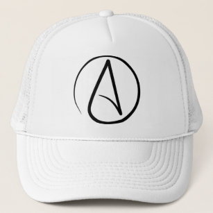 Boné Símbolo do ateísmo: preto no branco