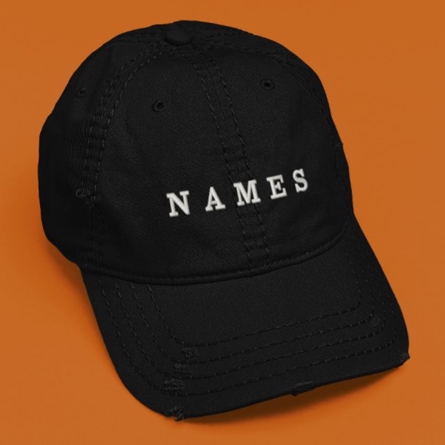 Boné Simples Preto Personalizado Adicione Seu Nome Eleg (Criador carregado)