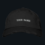 Boné Simples Preto Personalizado Adicione Seu Nome Embr<br><div class="desc">Simples Preto Personalizado Adicione Seu Nome Boné Baseball Bordado Elegante</div>