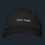 Boné Simples Preto Personalizado Adicione Seu Nome Embr<br><div class="desc">Simples Preto Personalizado Adicione Seu Nome Boné Baseball Bordado Elegante</div>