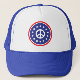Boné Sinal de Paz Vermelho, Branco, Azul