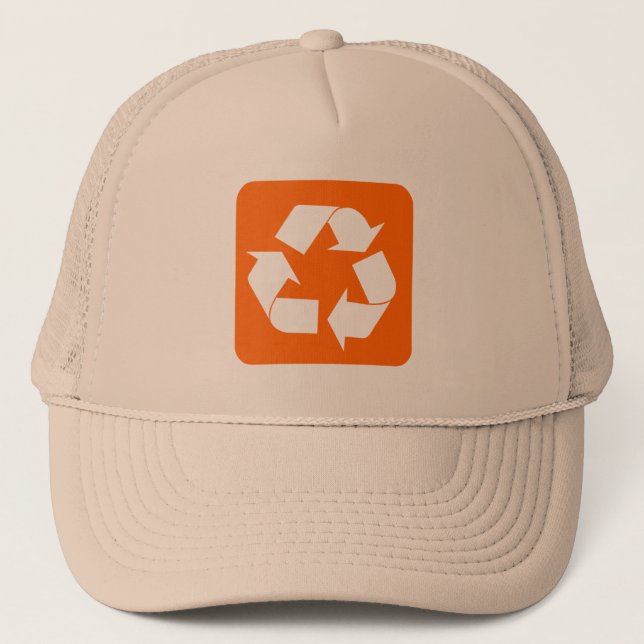 Boné Sinal de reciclagem - Laranja (Frente)