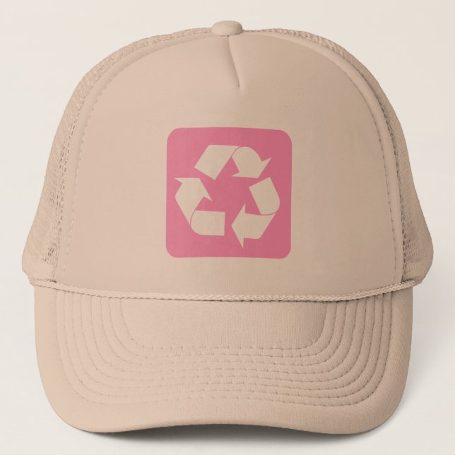 Boné Sinal de reciclagem - Rosa (Frente)