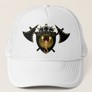 Boné Sinal de Scorpio Zodiac no Black Shield Trucker Ha