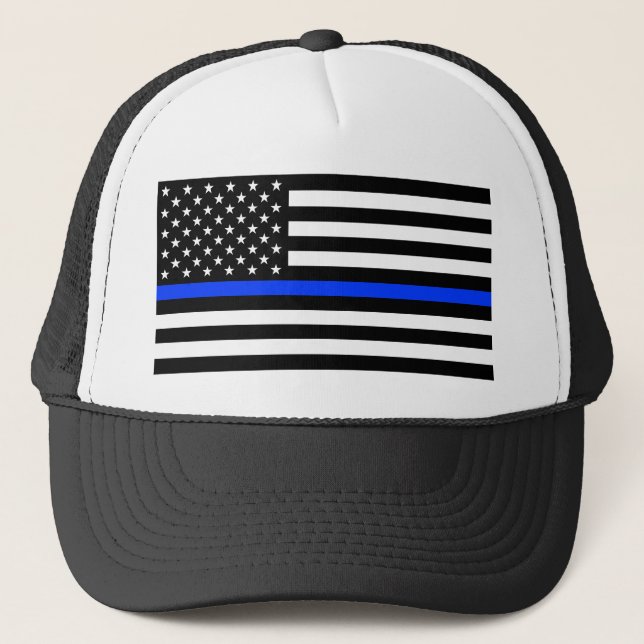 Boné Sinalizador da Polícia de Linha Azul-Fino (Frente)