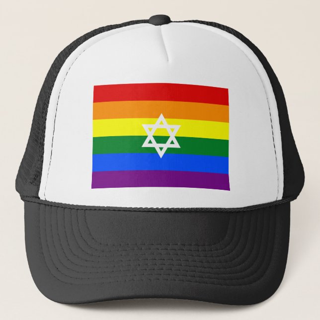 Boné Sinalizador do Orgulho Judaico gay (Frente)