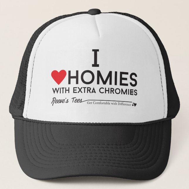 Boné Síndrome de Down: Eu amo homies com chromiesTM (Frente)