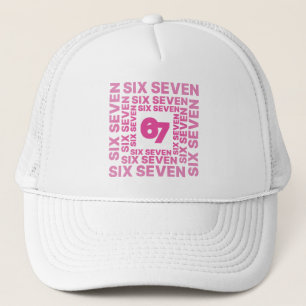 Boné Six Seven 67 Gráfico Cor-de-Rosa