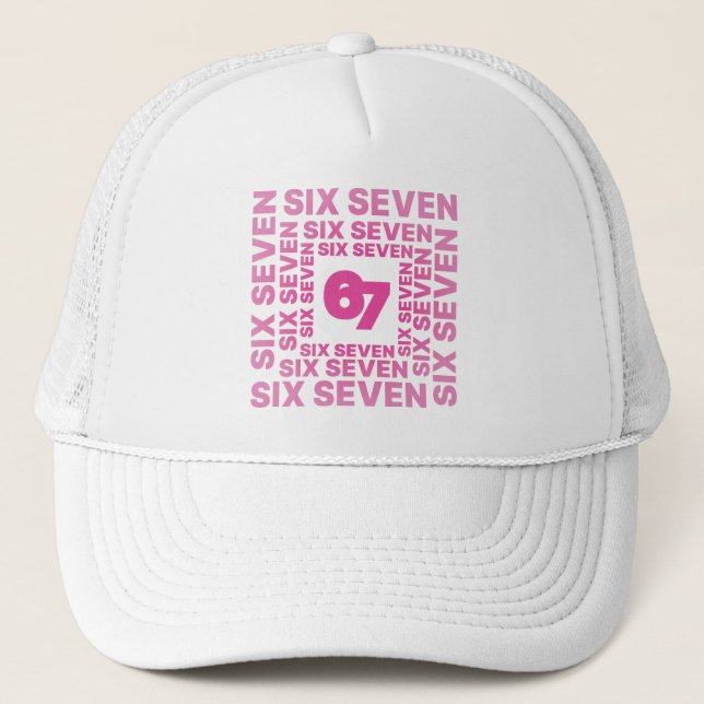 Boné Six Seven 67 Gráfico Cor-de-Rosa (Frente)