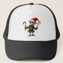 Boné Skeleton Christmas Elf – Creepy Cute Dark Holiday 