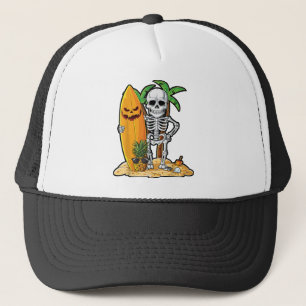 Boné Skeleton Surfing Halloween Hawaii Hawaii Homens Wo