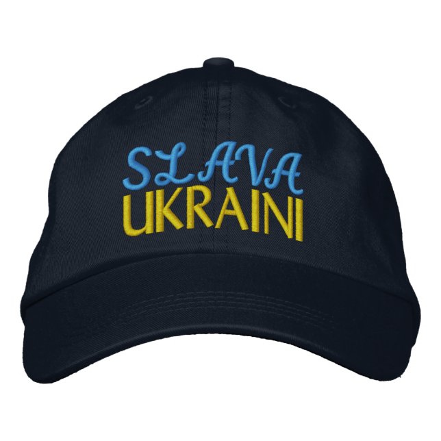 Boné SLAVA UKRAINI "Glory to Ucrânia" Marinho amarelo a (Frente)