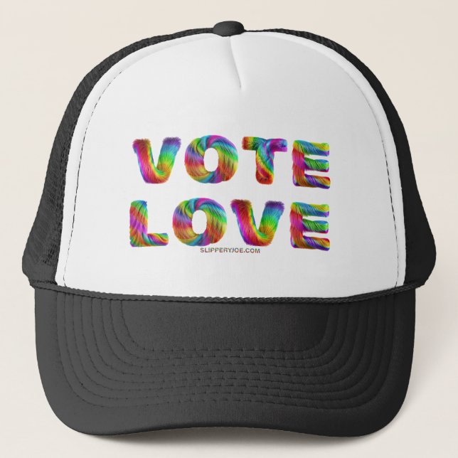 Boné SlipperyJoe voto amor igualdade pelo arco-íris tex (Frente)