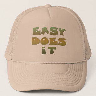 Boné Slogan de recuperação Easy Does It Cote Texto Do