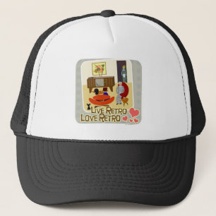 Boné Slogan retro do amor retro vivo