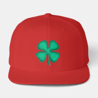 Boné snapback de 6 painéis vermelho Lucky 4 Leaf I
