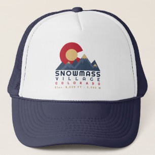 Boné Snowmass Colorado Flag Retro Sunset Ski Souvenirs