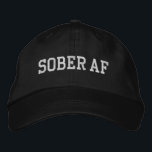 Boné Sober AF - texto branco<br><div class="desc">Um design de sobriedade engraçado para o curioso sóbrio ou pessoas na recuperação.</div>
