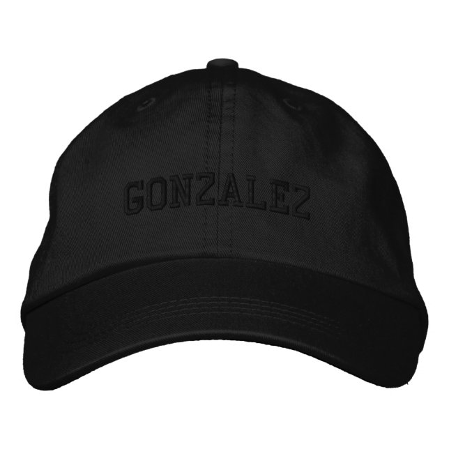 Boné Sobrenome Preto em Preto Bordado Monocromático (Frente)