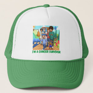 Boné Sobrevivente de câncer Hat Baseball Green Trucker 