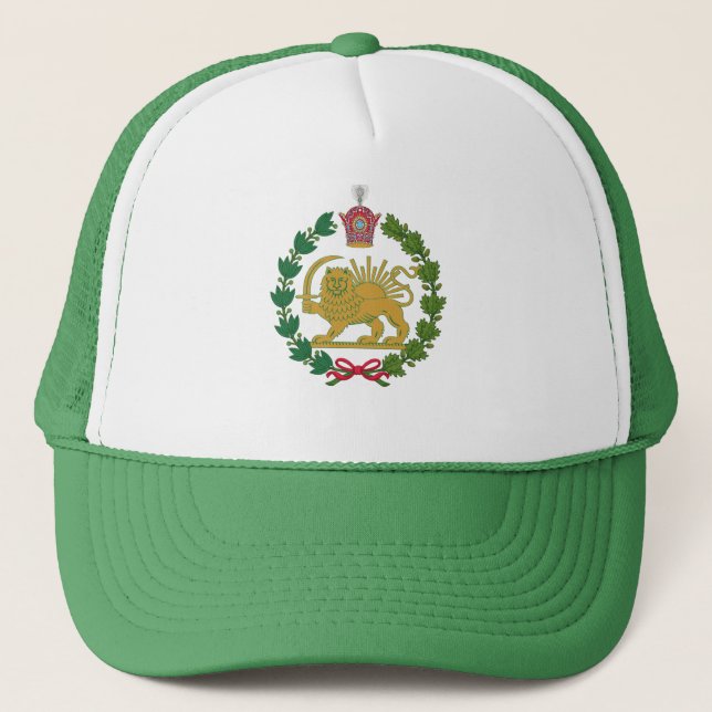 Boné Sol Leão Nacional Persa Com Coroa Pahlavi Irã  (Frente)
