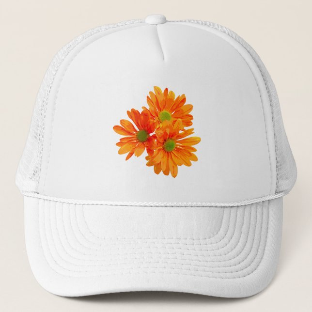 Boné Somente 3 Gerbera Daisy Blossoms + seu texto e sua (Frente)