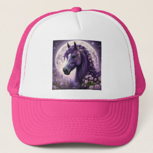 Boné "Sonhos Floridos: O Cavalo Fantasia Floral Roxo"