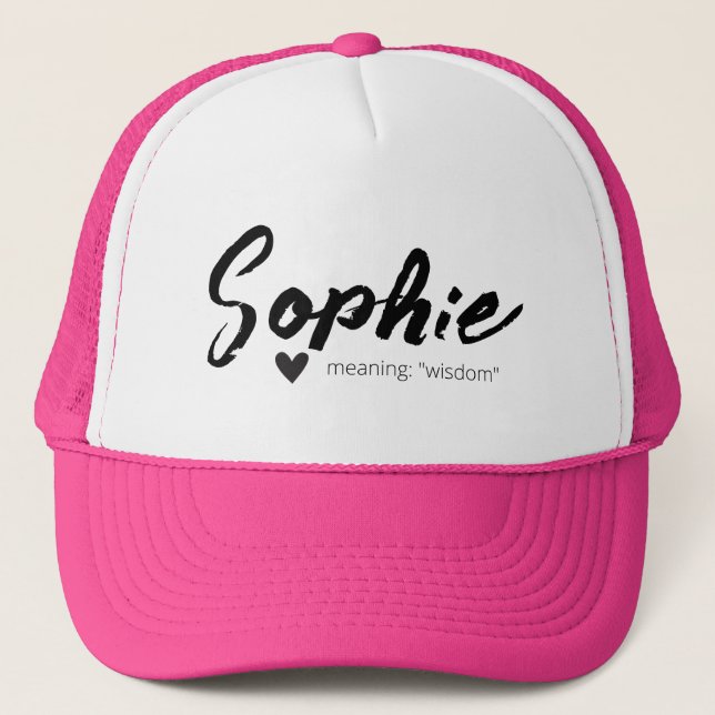 Boné Sophie Name Reveal Significa Mínimo Texto Moderno (Frente)