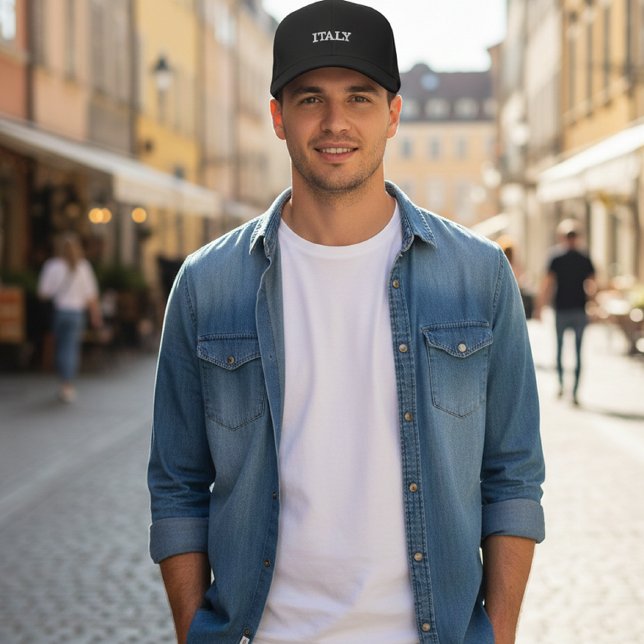 Boné Sophisticated Souvenir Black Cap Italy Embroidery (Criador carregado)