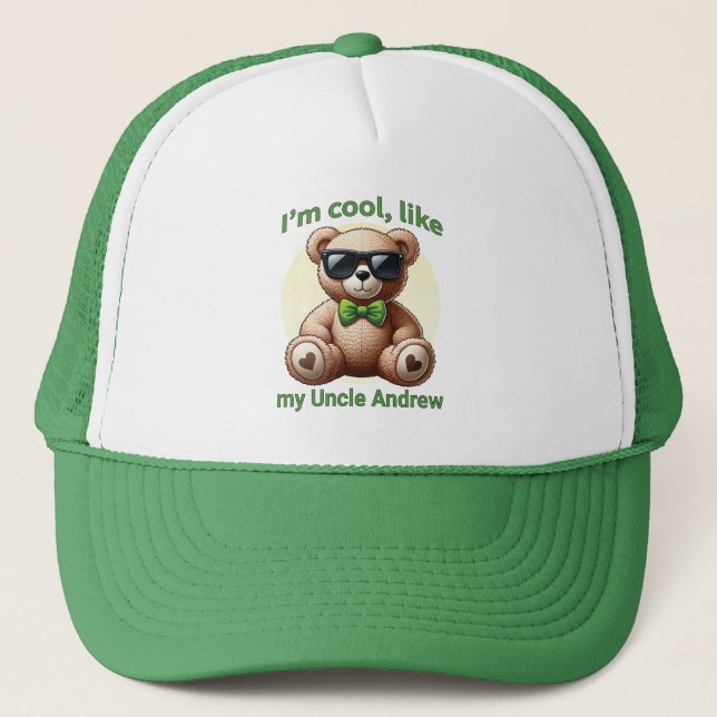Boné Sou Legal Teddy Bear com Arco Verde Personalizável (Frente)