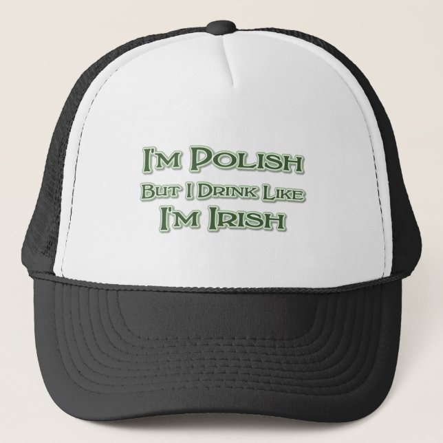 Boné Sou polonês, mas bebo como se fosse irlandês (Frente)