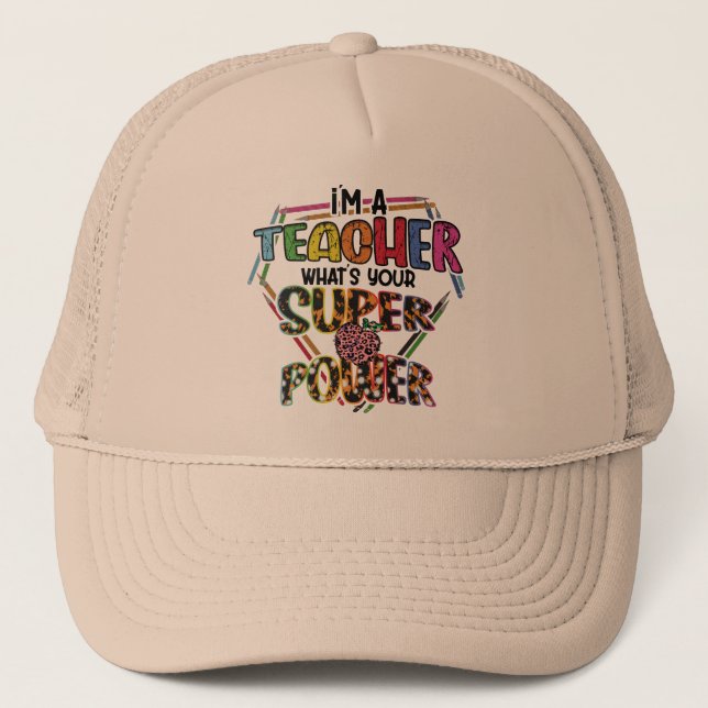 Boné Sou professor O que é o seu super poder, professor (Frente)