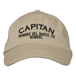 Boné SPANISH El Capitan Nombre del barco y su nombre