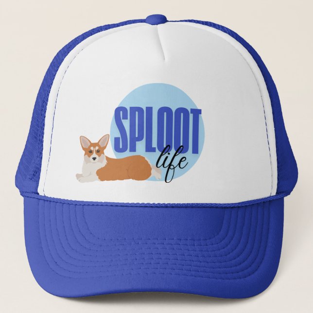 Boné Sploot Life Corgi Dog Funny Blue Hat (Frente)