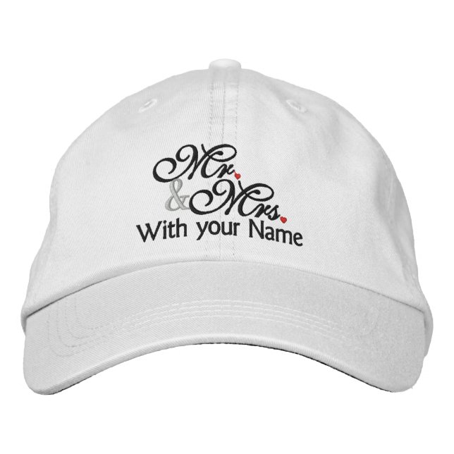 Boné Sr. e Sra. Marido Esposa Dele Dela Personalizados (Frente)